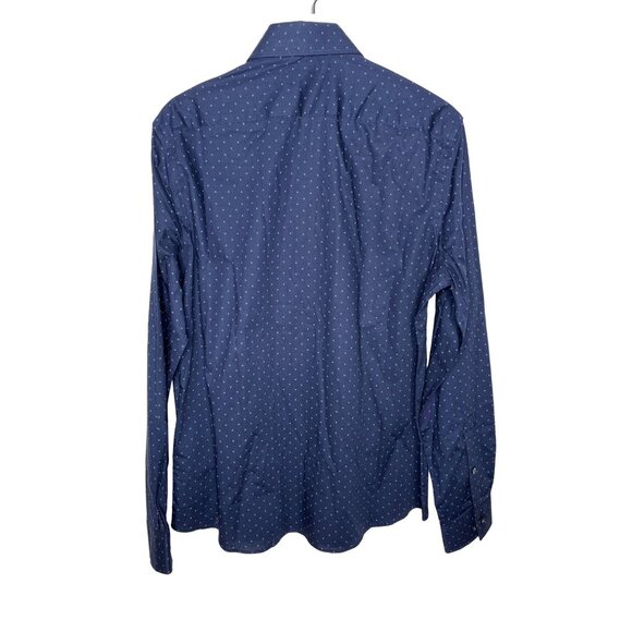 Michael Kors Men’s Slim Fit Blue Pattern Button Down Shirt Size Large - Picture 2 of 7